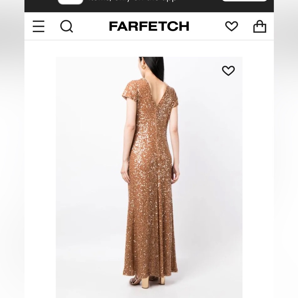 Sachin &Babi Sequin Gown Floral neck